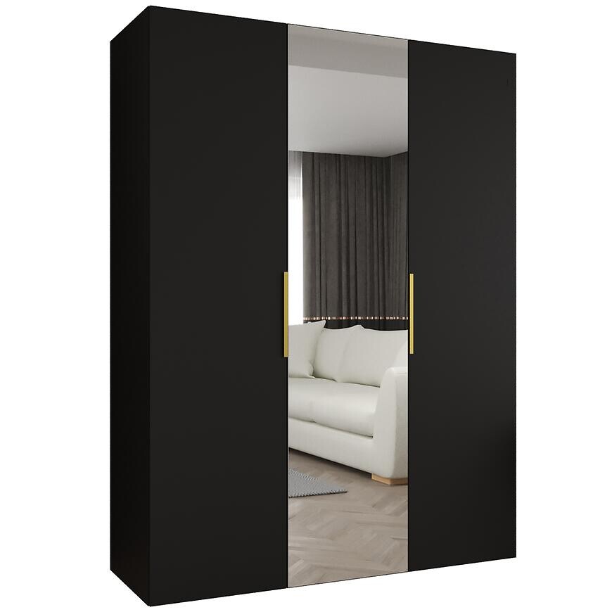 Skriňa Marbella II 150 čierna/zlatá