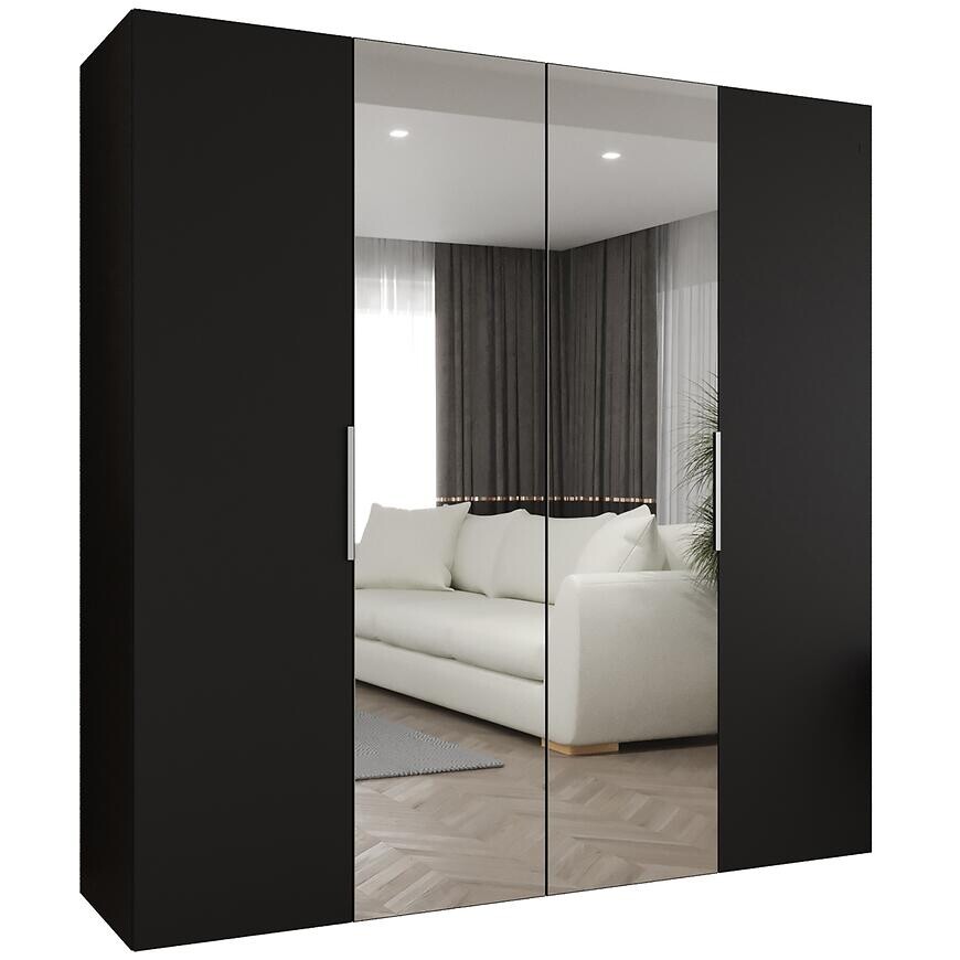 Skriňa Marbella II 200 čierna/strieborný