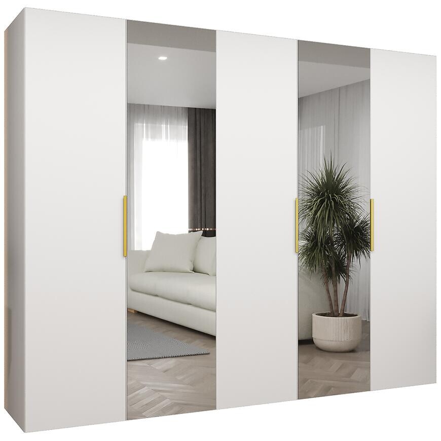 Skriňa Marbella II 250 biela/zlatá