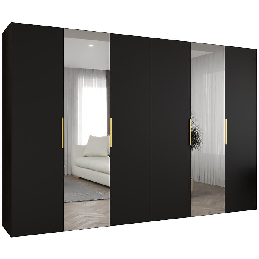 Skriňa Marbella II 300 čierna/zlatá