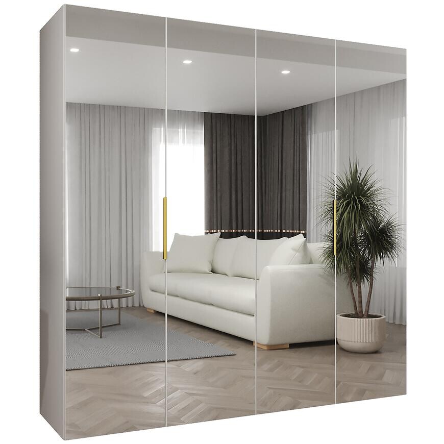 Skriňa Marbella III 200 biela/zlatá