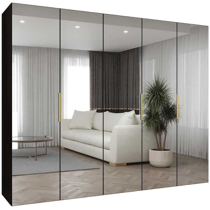 Skriňa Marbella III 250 čierna/zlatá