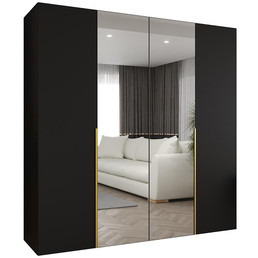 Skriňa Alicante II 200 čierna/zlatá