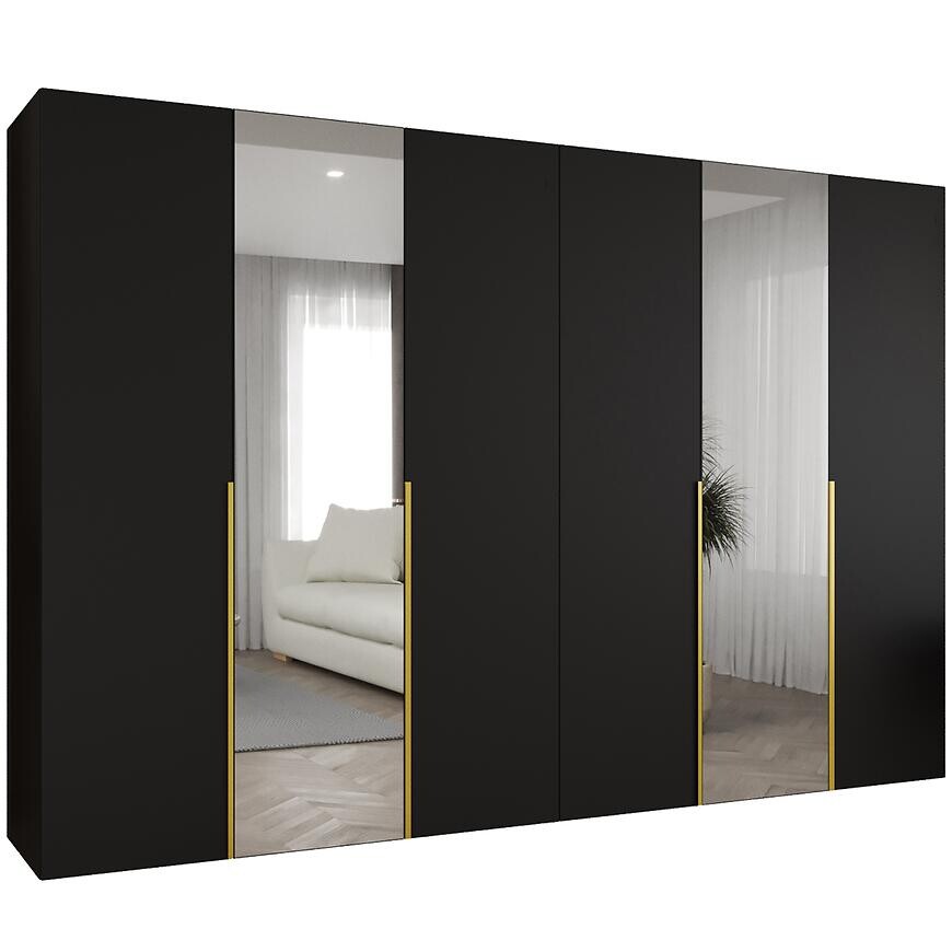 Skriňa Alicante II 300 čierna/zlatá
