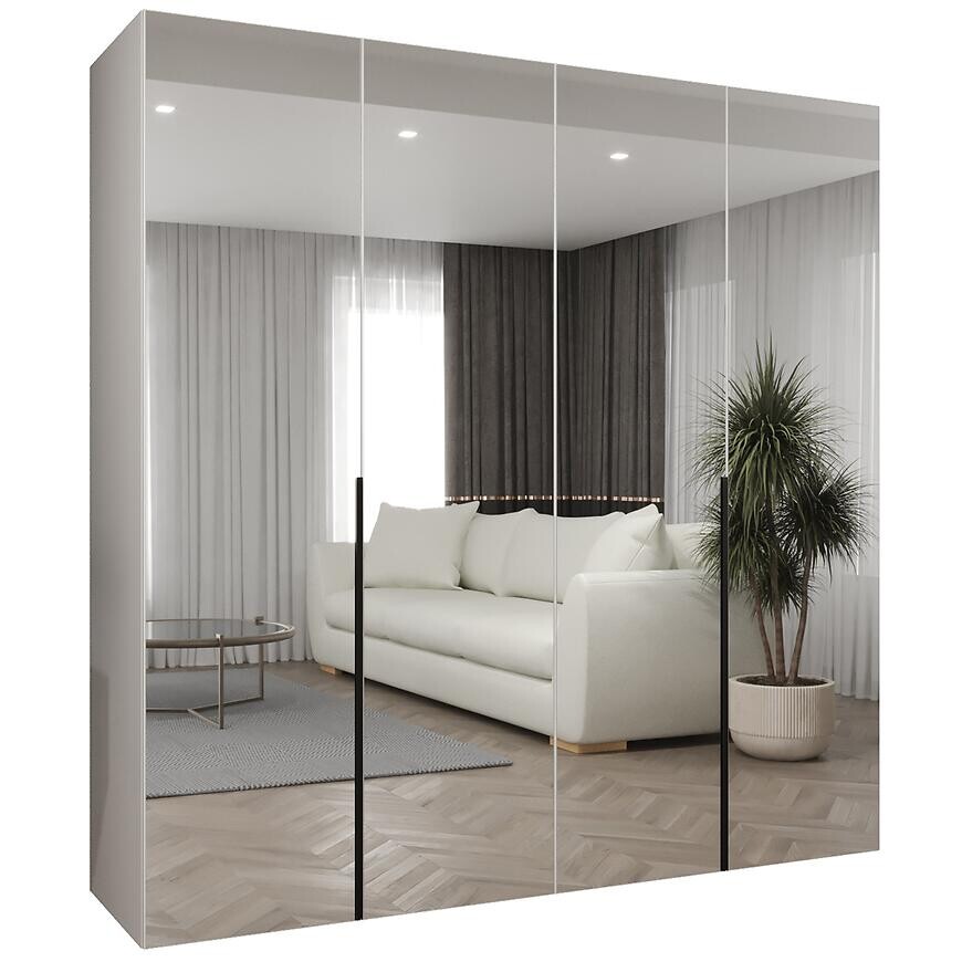 Skriňa Alicante III 200 biela/čierna