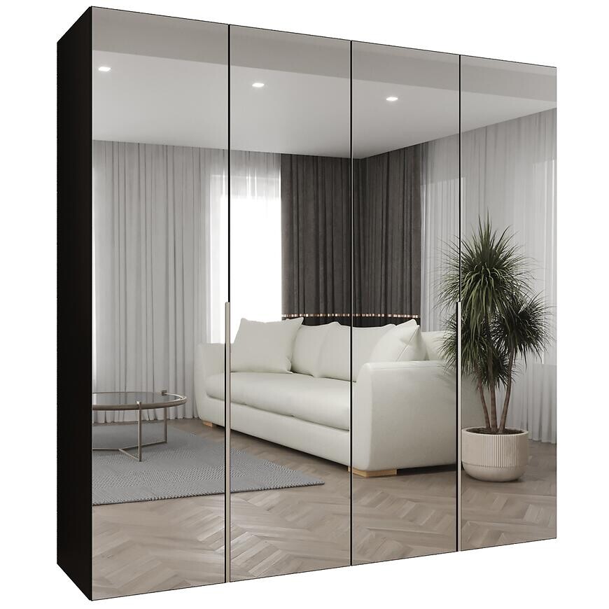 Skriňa Alicante III 200 čierna/strieborný