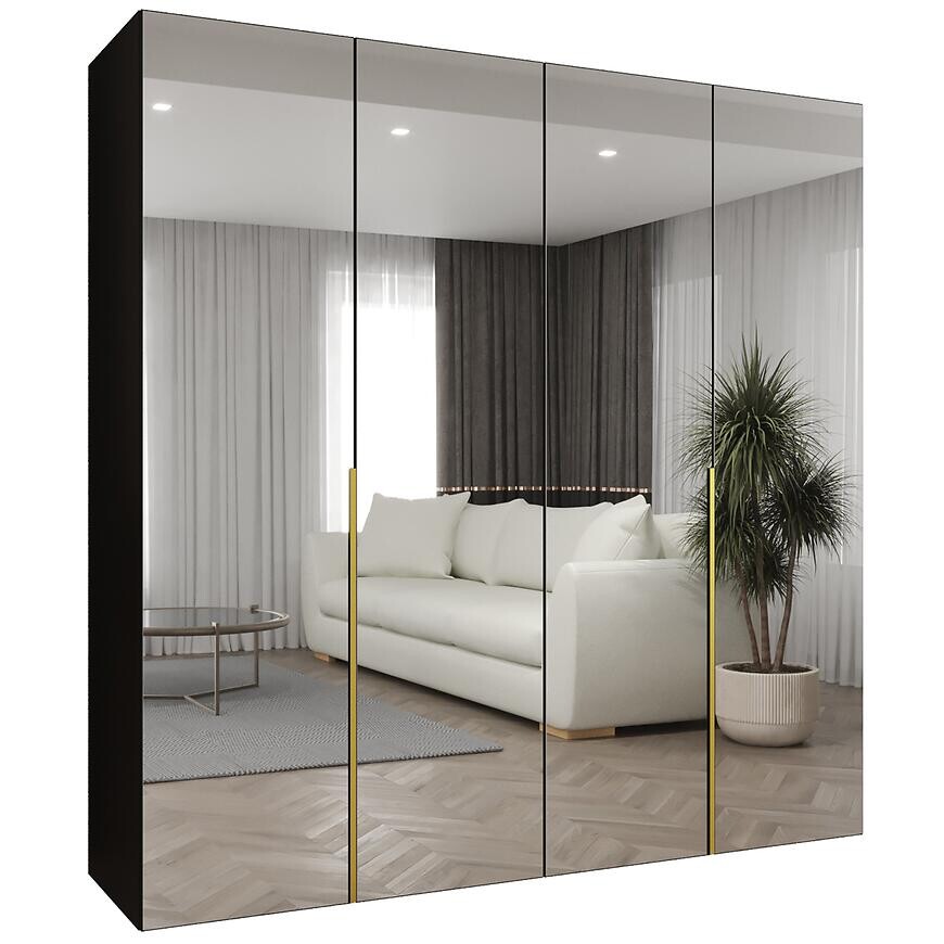 Skriňa Alicante III 200 čierna/zlatá