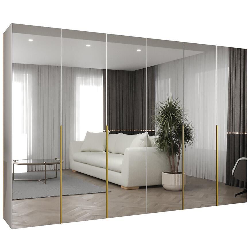 Skriňa Alicante III 300 biela/zlatá