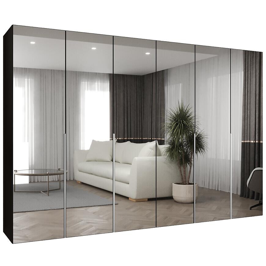 Skriňa Alicante III 300 čierna/strieborný