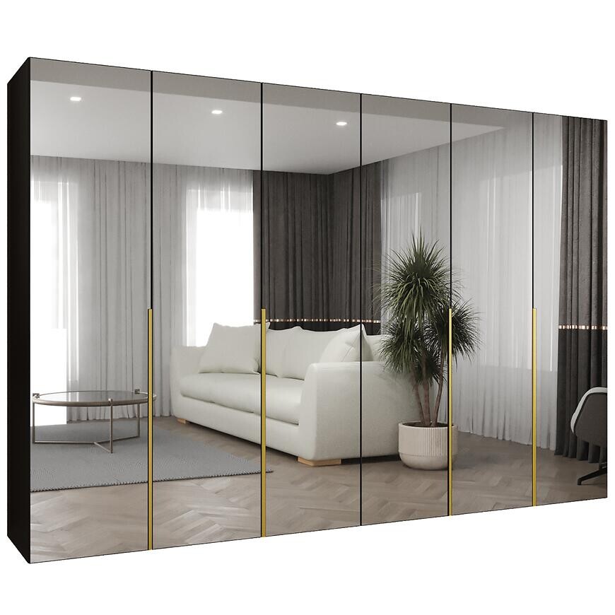 Skriňa Alicante III 300 čierna/zlatá