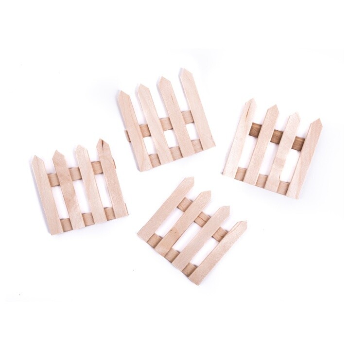 Drevený dekoračný plot 60 x 62 mm – 4 ks