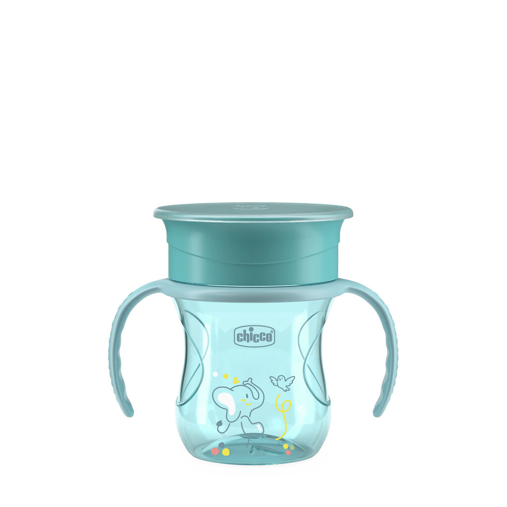 Chicco 360 Perfect X tréningový hrnček s držadlami Teal 200 ml