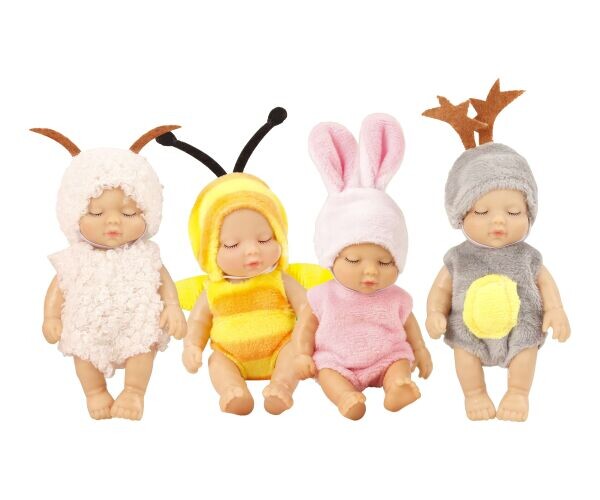 Bábätko v dupačkách s motívmi zvieratiek 12cm - zajac