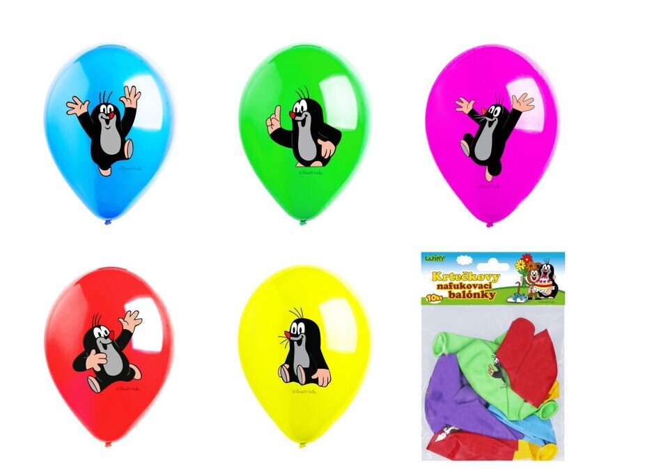 Balón nafukovací Krtko 30cm,10ks,5motívov