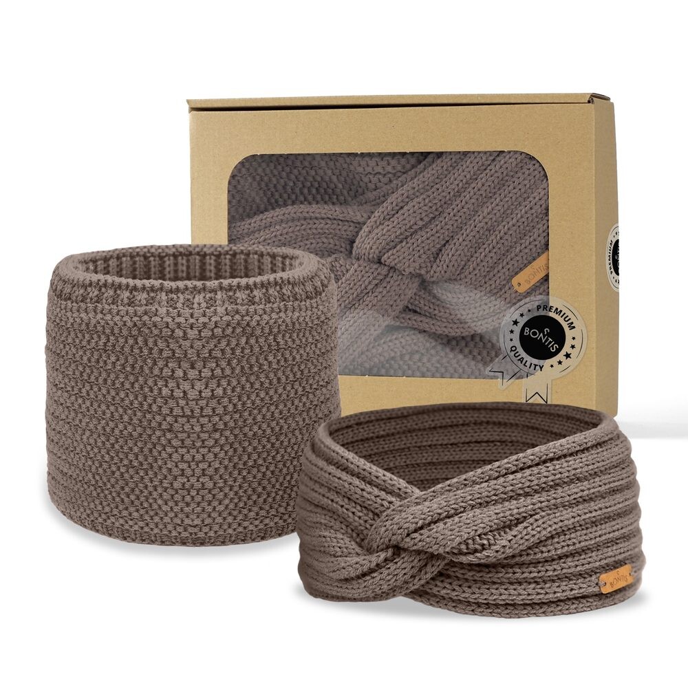 Darčekové balenie: Prekrížená čelenka a nákrčník - Kašmírová