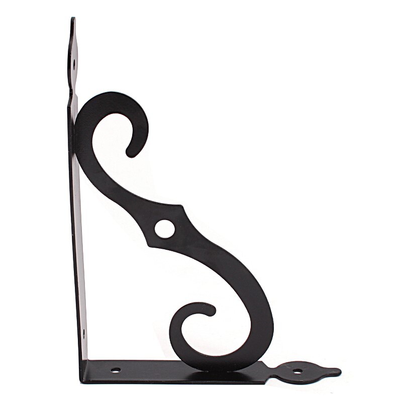 Konzola na policu ozdobná WSP 11x14,5 cm - čierna