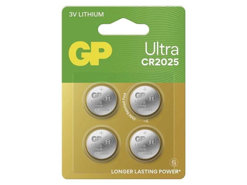 Batéria CR2025 GP Ultra Lithium 4ks