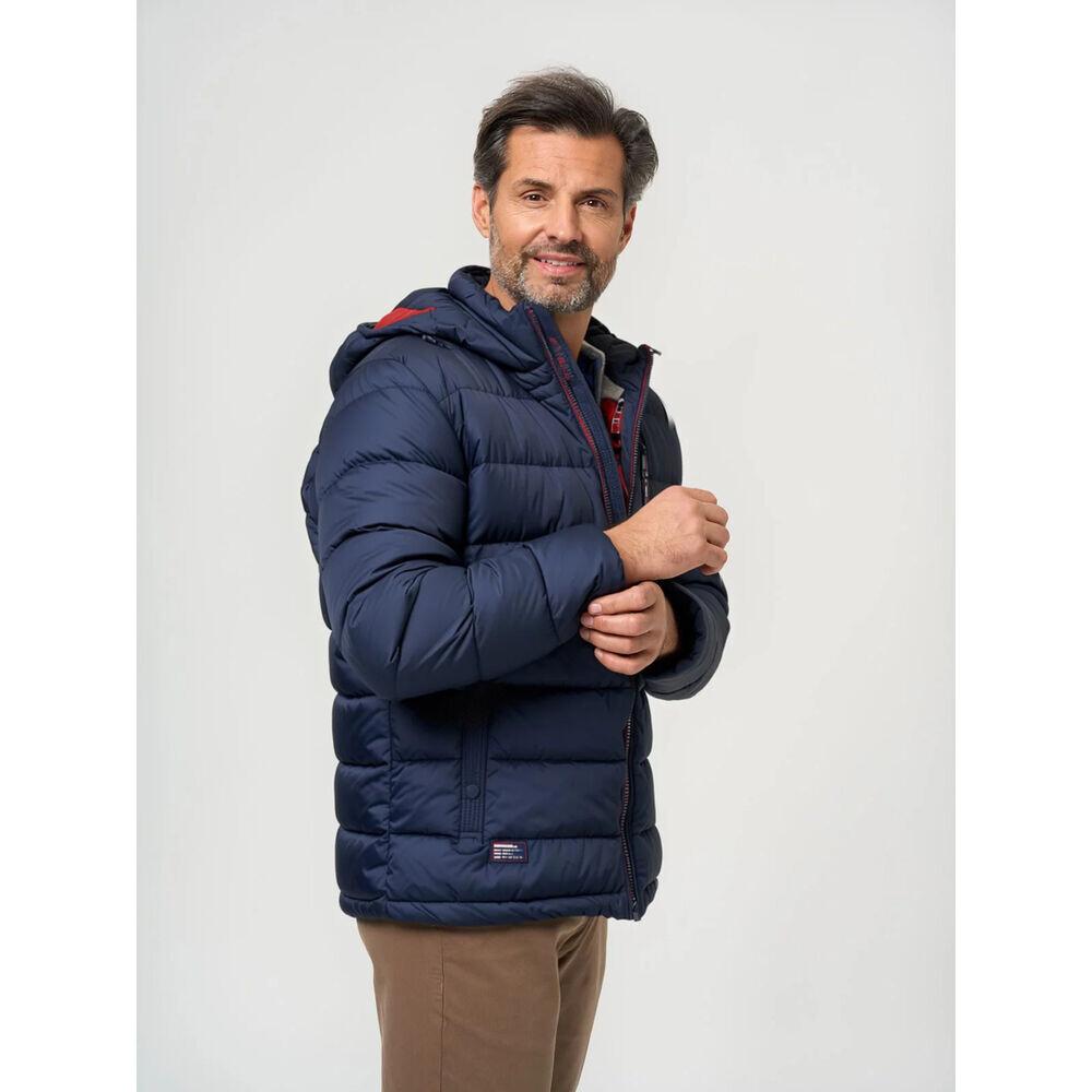 Pánska zimná bunda tmavomodrá s kapucňou 19555