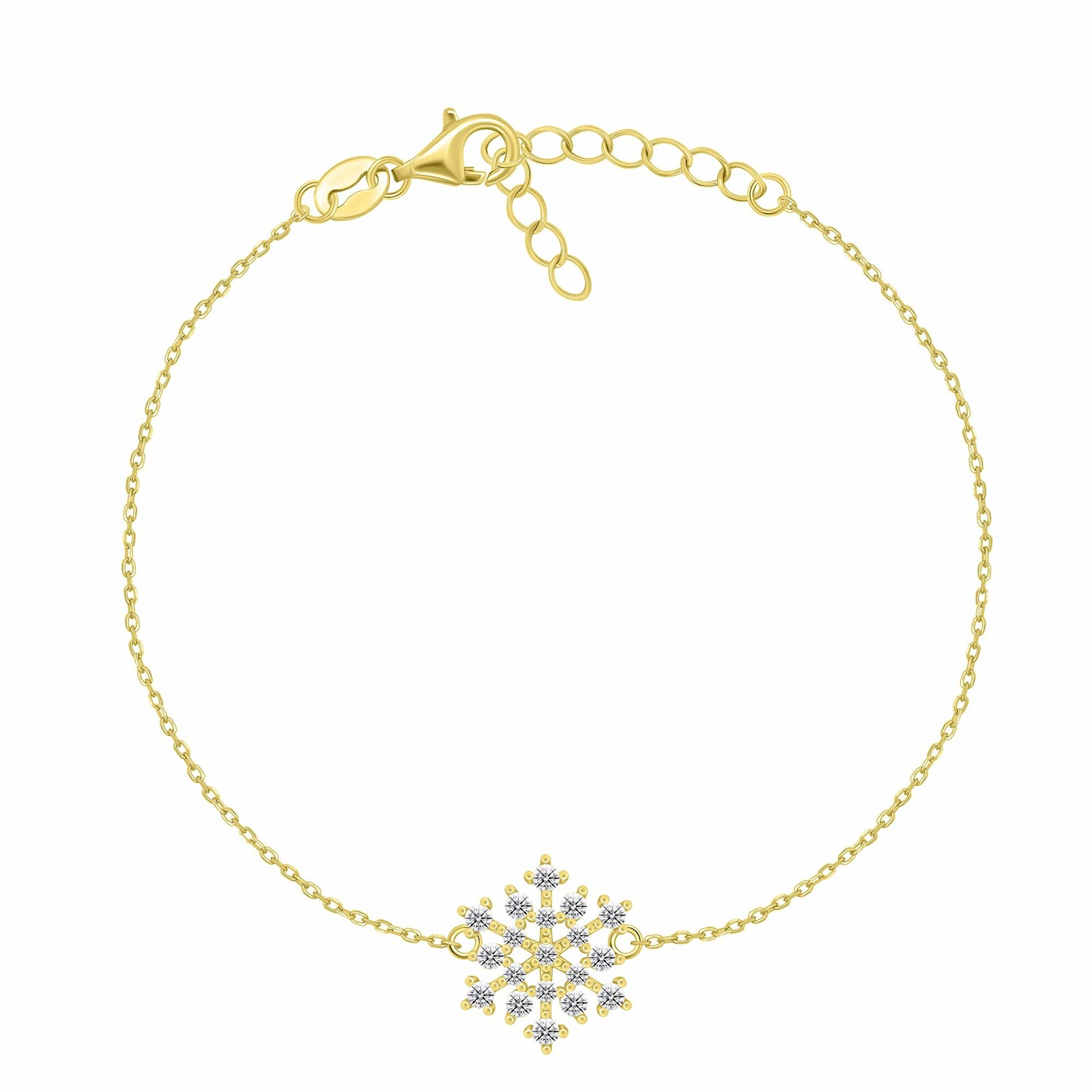 Brilio Silver Pozlátený náramok so zirkónmi Vločka BRC253Y