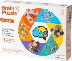 RecentToys Brain Puzzle – sada 6 kusov