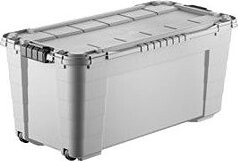 Tontarelli Úložný box 4UP s vekom a kolieskami 80 l krémovo-sivý