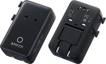 Anker Nano 20W 2×USB-C, 2×USB, s adaptérmi na zásuvky UK/US/AU/EU čierny