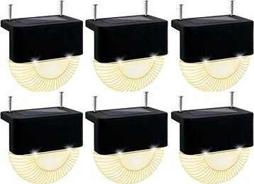 LED solárne svetlo na schody, múriky, zábradlie 6 ks, iPRO, 0,5 W, teplá farba