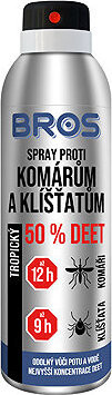 BROS sprej proti komárom a kliešťom 180 ml