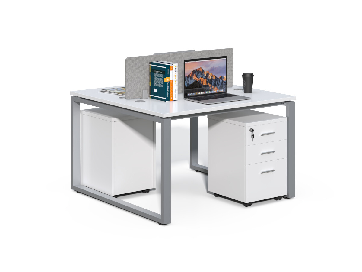 Kancelárska súprava pre 2 osoby Houseland Prime Max 01 120 cm biela