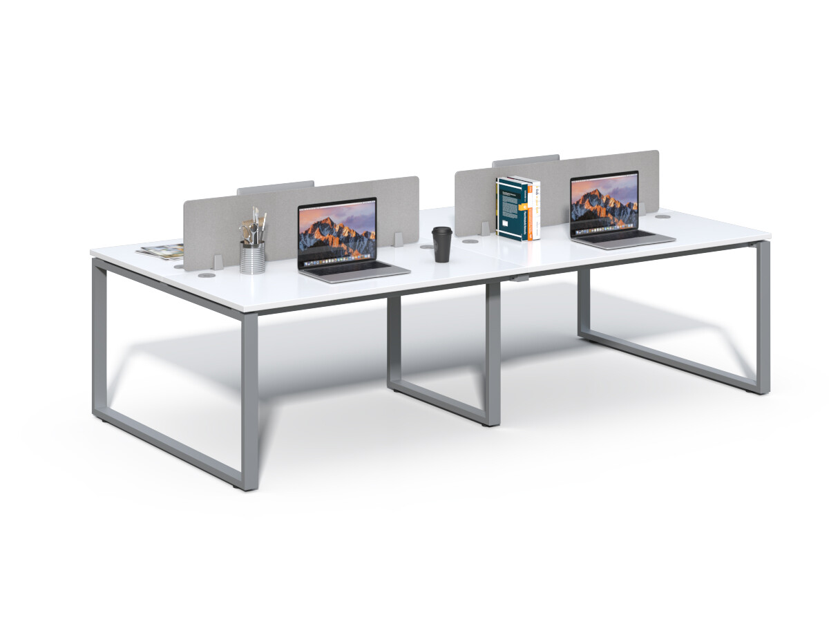 Kancelárska súprava pre 4 osoby Houseland Prime Max 02 280 cm biela