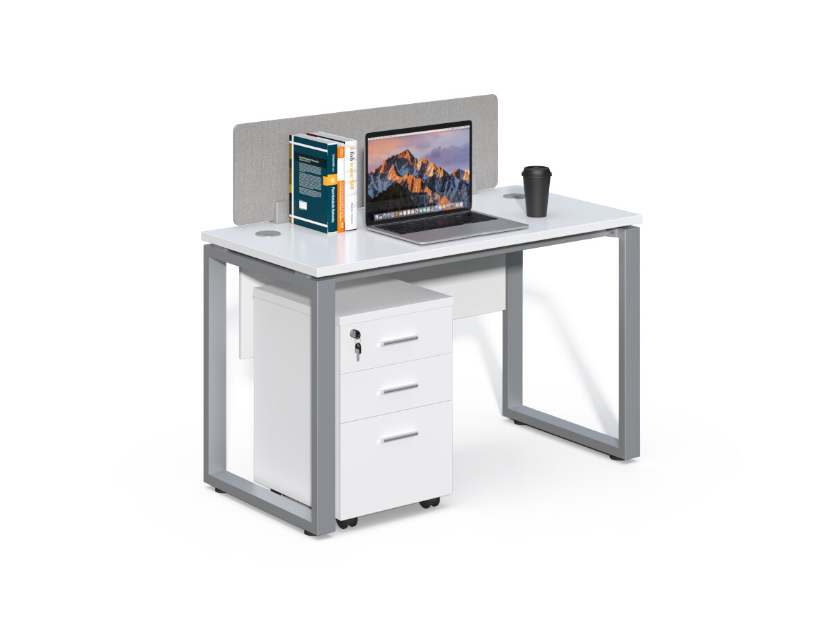 Kancelársky stôl s kontajnerom Houseland Prime Max 01 120 cm biely