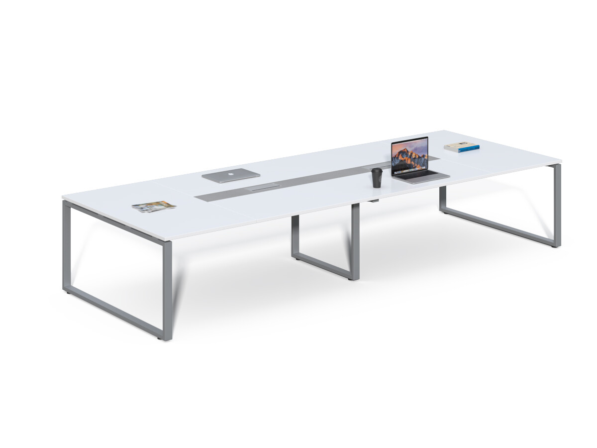 Konferenčný stôl Houseland Prime Meet 02 400 cm biely
