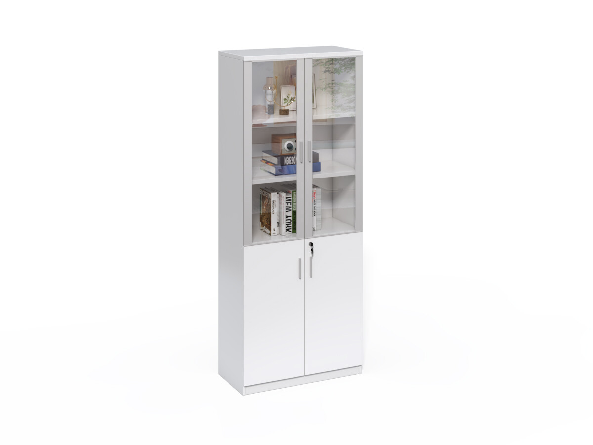 Vysoká kancelárska skriňa Houseland Prime Neo 04 80 cm biela