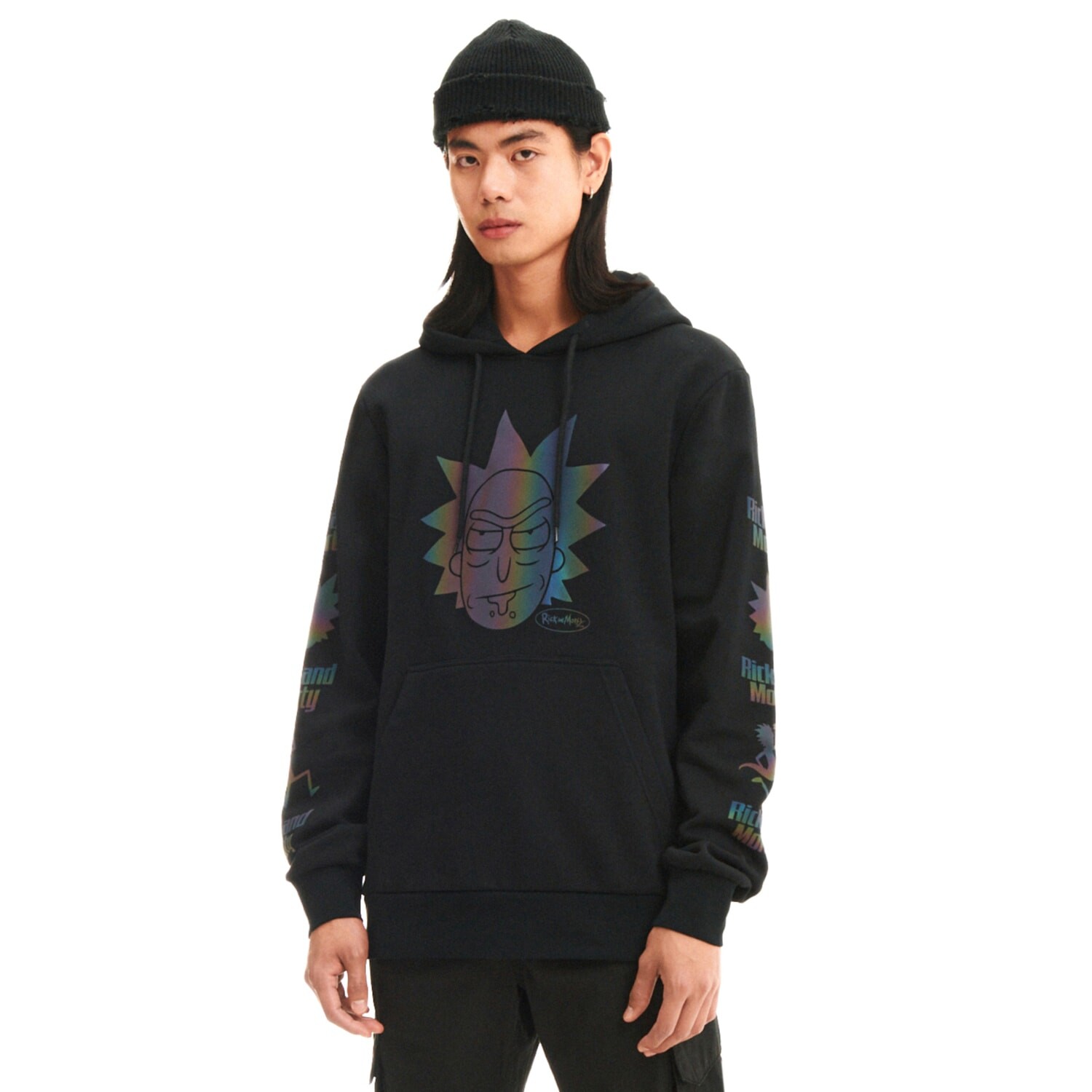 Cropp - Mikina s kapucňou Rick and Morty - Čierna