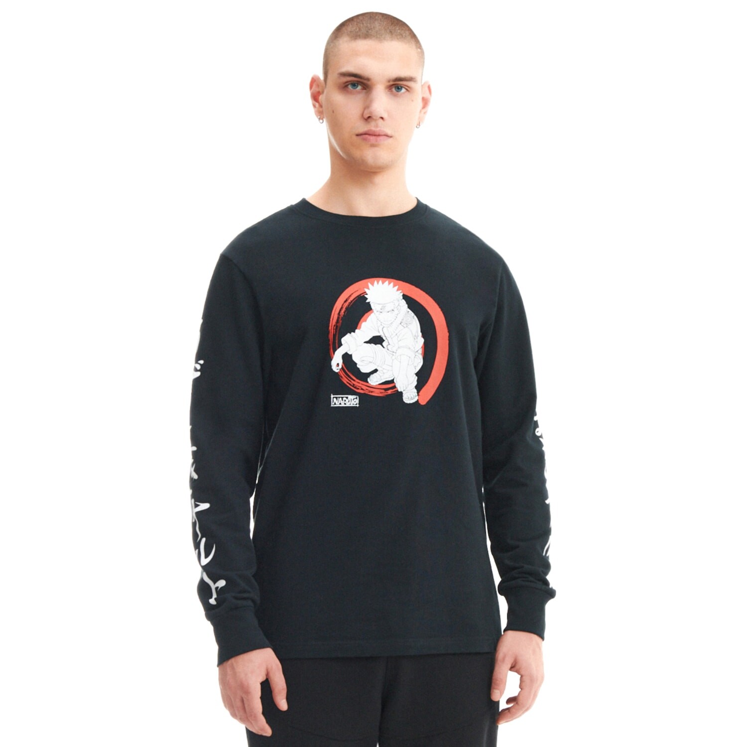 Cropp - Tričko s dlhými rukávmi Naruto - Čierna