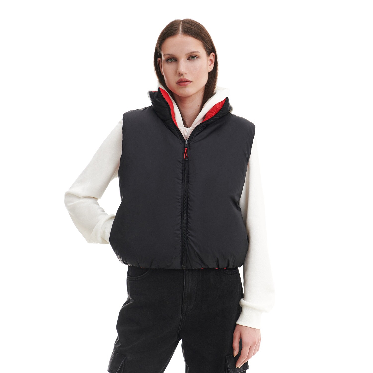 Cropp - Prešívaná vesta - Červená