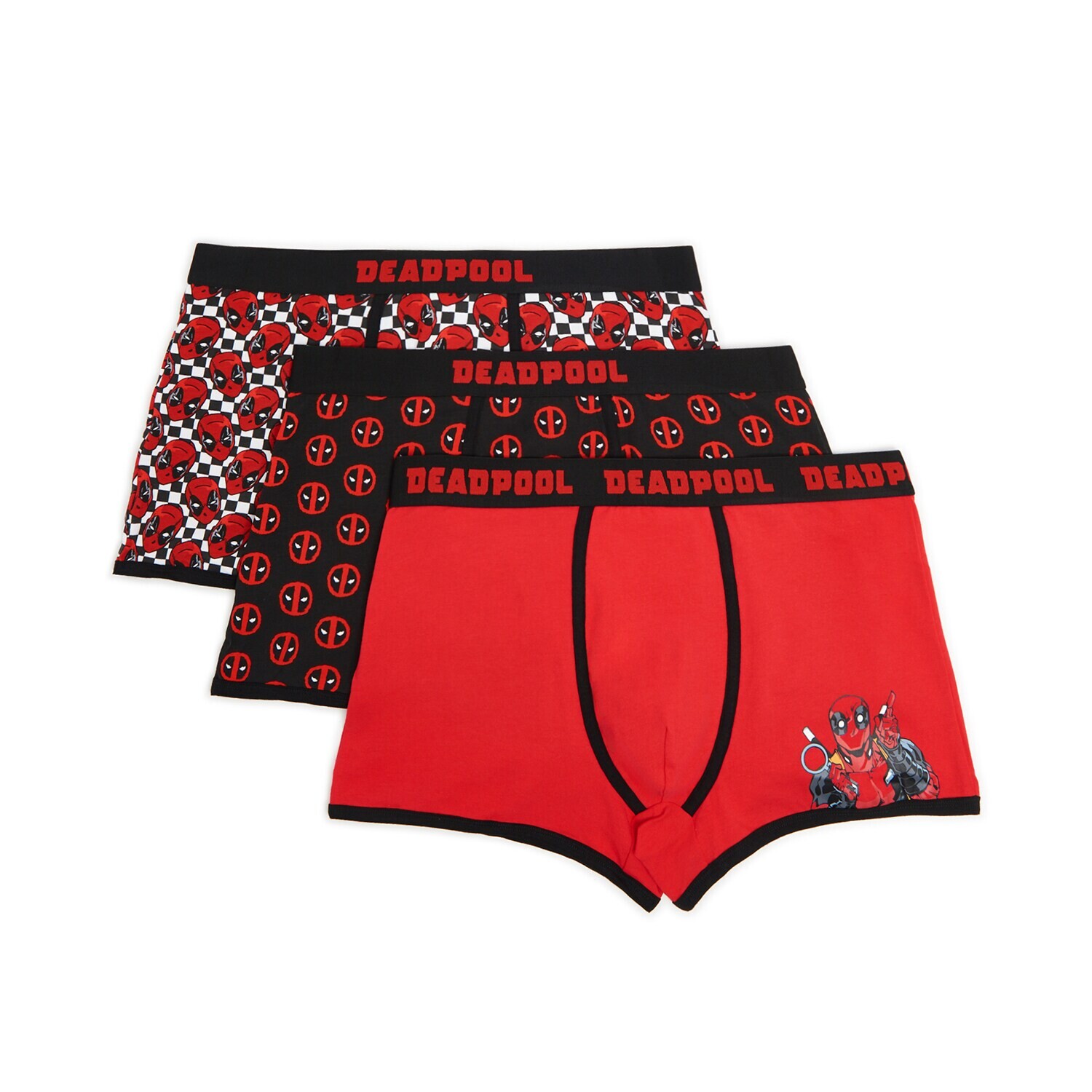 Cropp - Súprava 3 boxeriek Deadpool - Červená