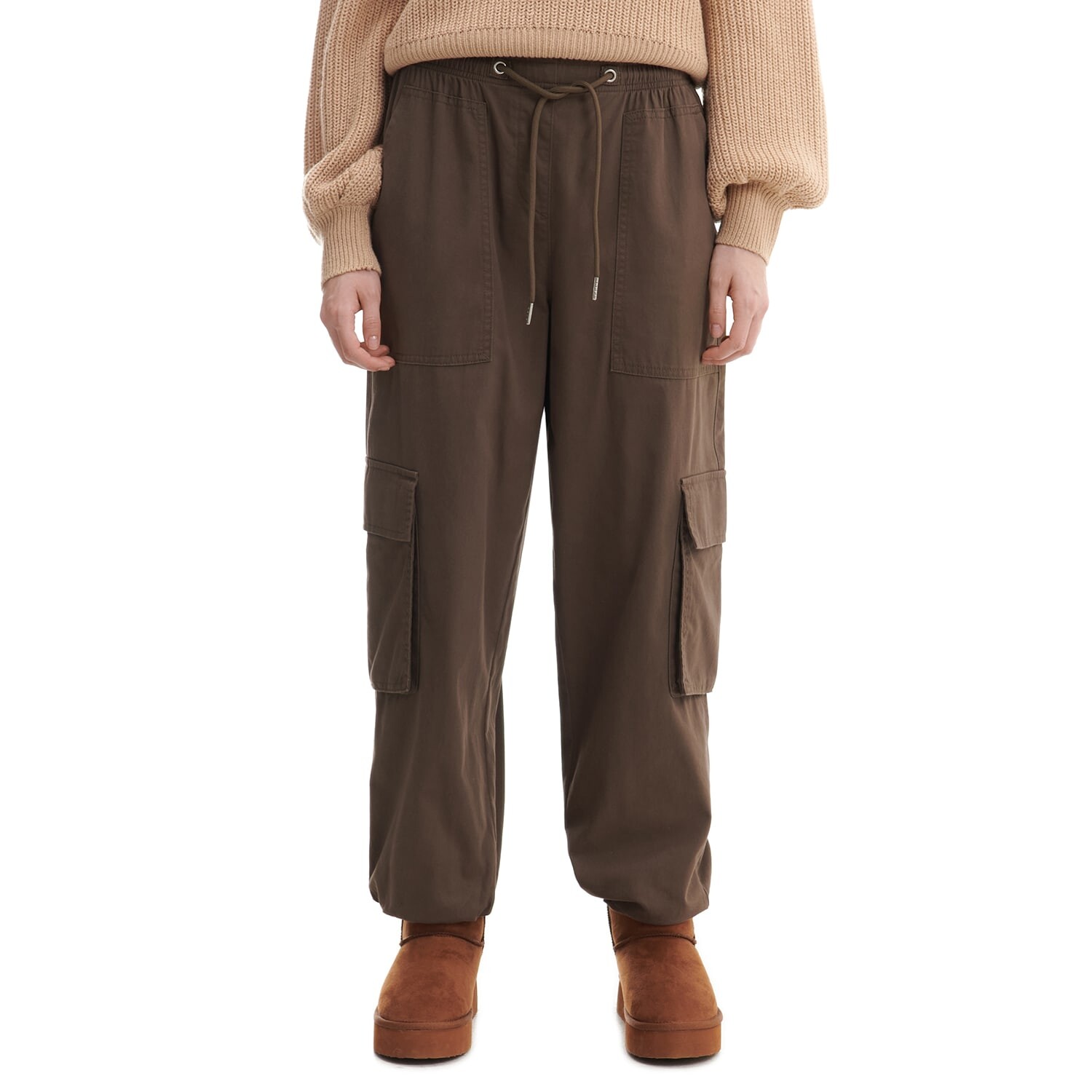 Cropp - Nohavice s cargo vreckami - Zelená