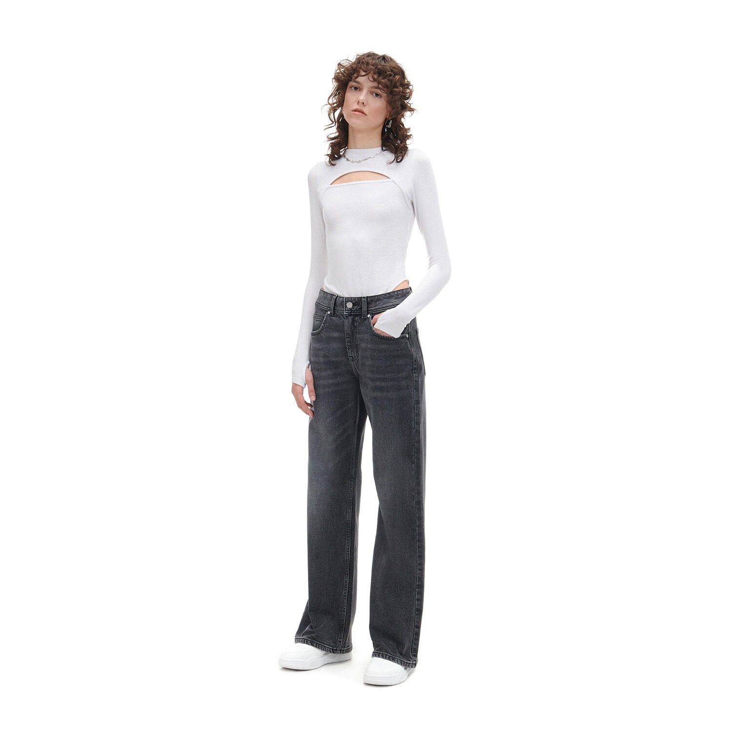 Cropp - Džínsy  baggy - Šedá