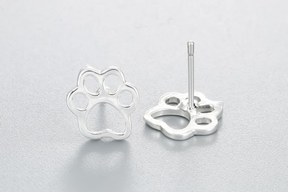 Náušnice mačacie labky II Farba: stříbrná