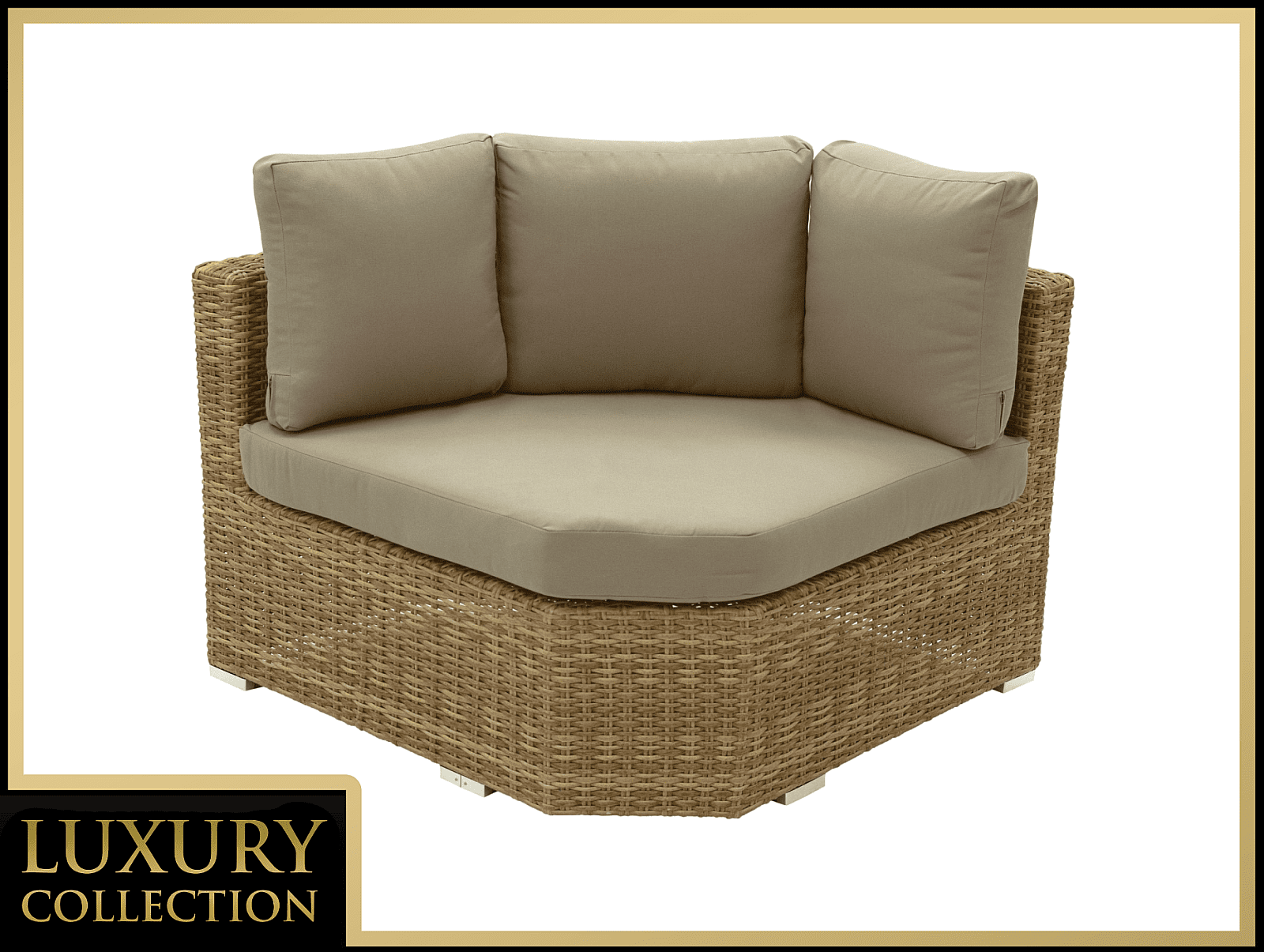 DEOKORK Ratanový rohový diel veľký MALIBU (béžovo-hnedá)