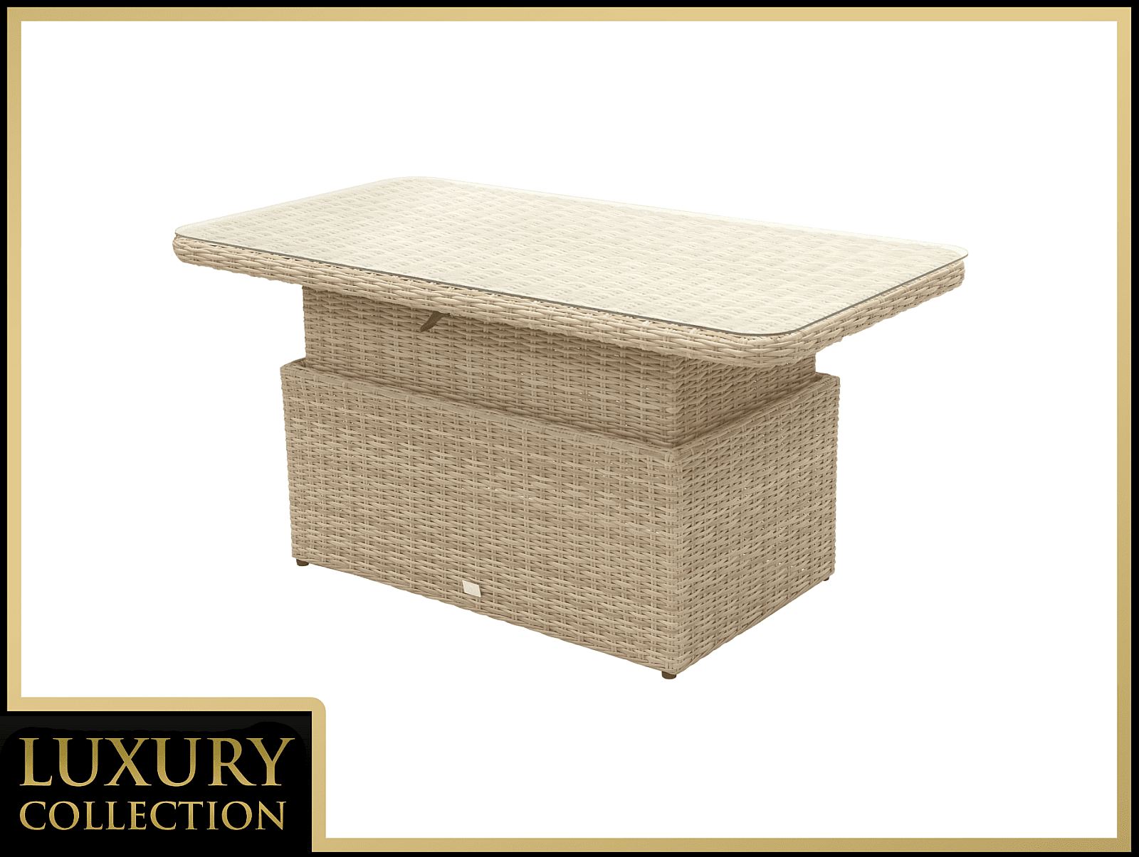 DEOKORK Ratanový stôl výsuvný jedálenský/odkladací 150 x 80 cm MALIBU (cappuccino)