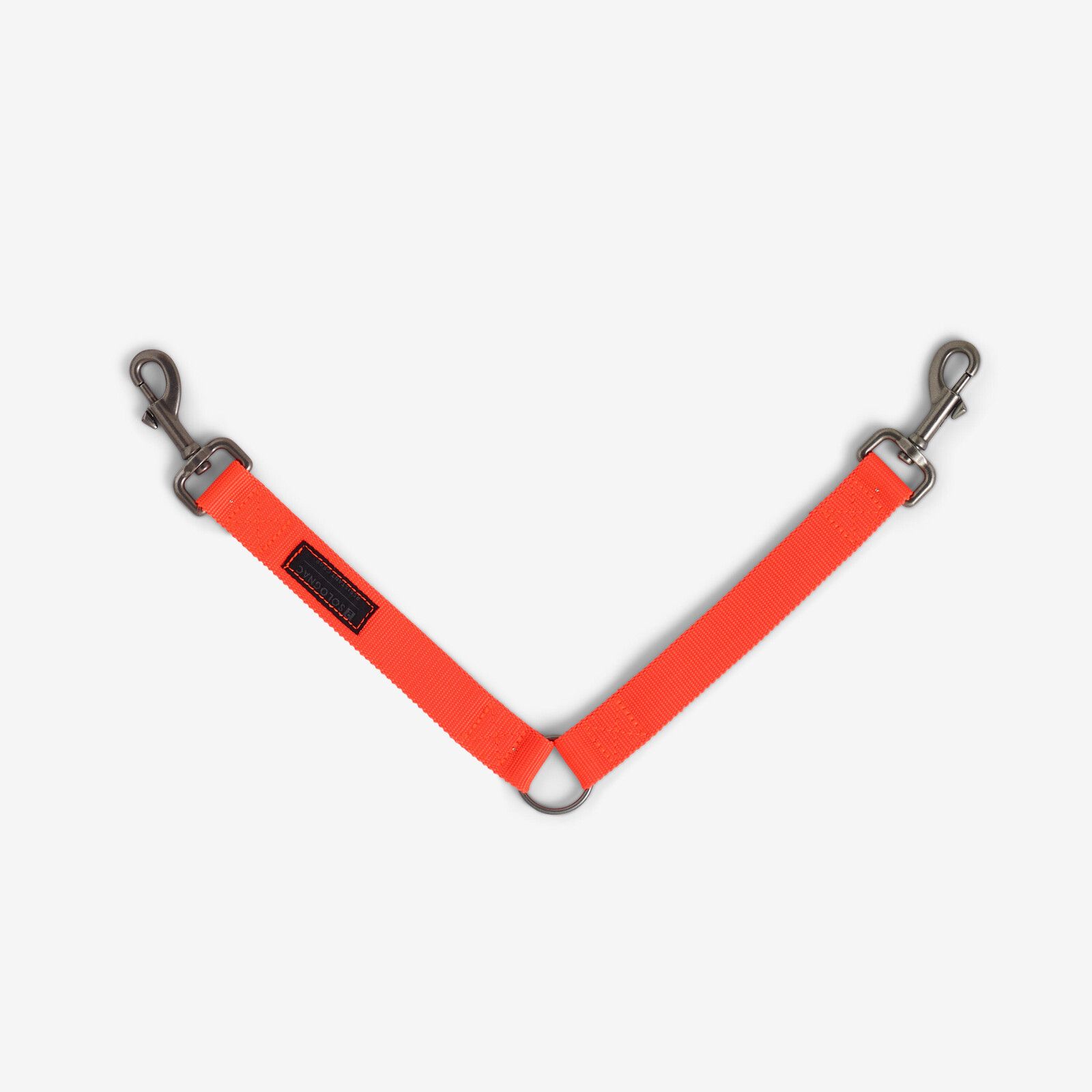 Remeň na 2 psov ekologická výroba oranžový