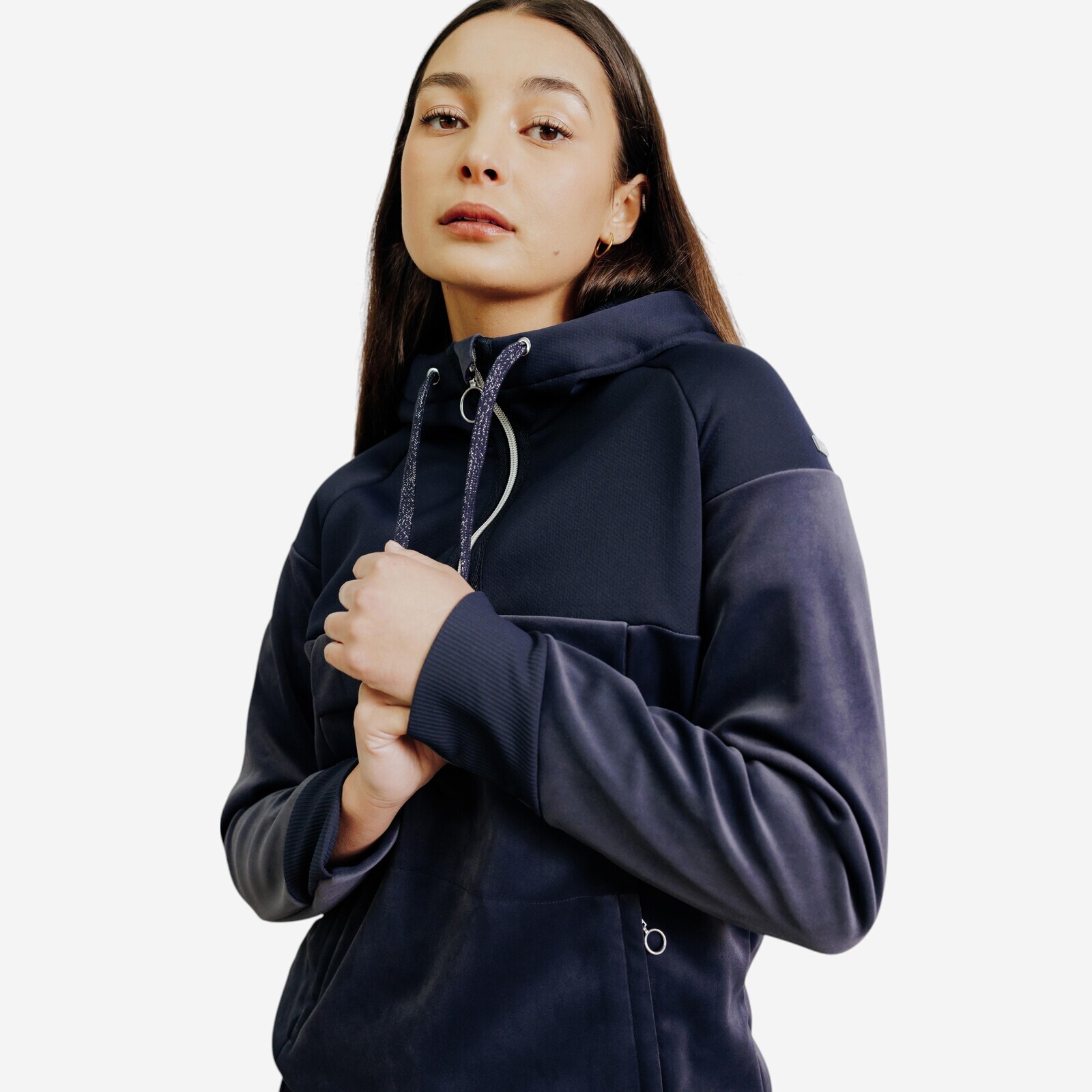 Dámska jazdecká hrejivá mikina 900 modrá