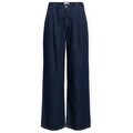 Rifle flare / široké Object Carly MW LO Jeans - Dark Blue Denim