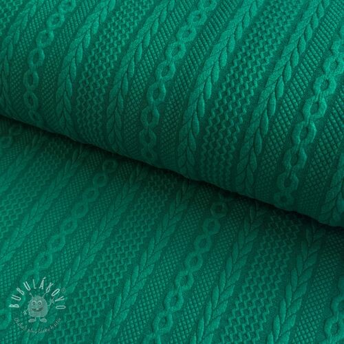 Pletenina jacquard Cable forest green