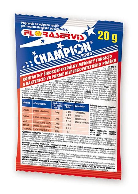 Floraservis Champion 50WG- proti hubovým chorobám Balenie: 10 g