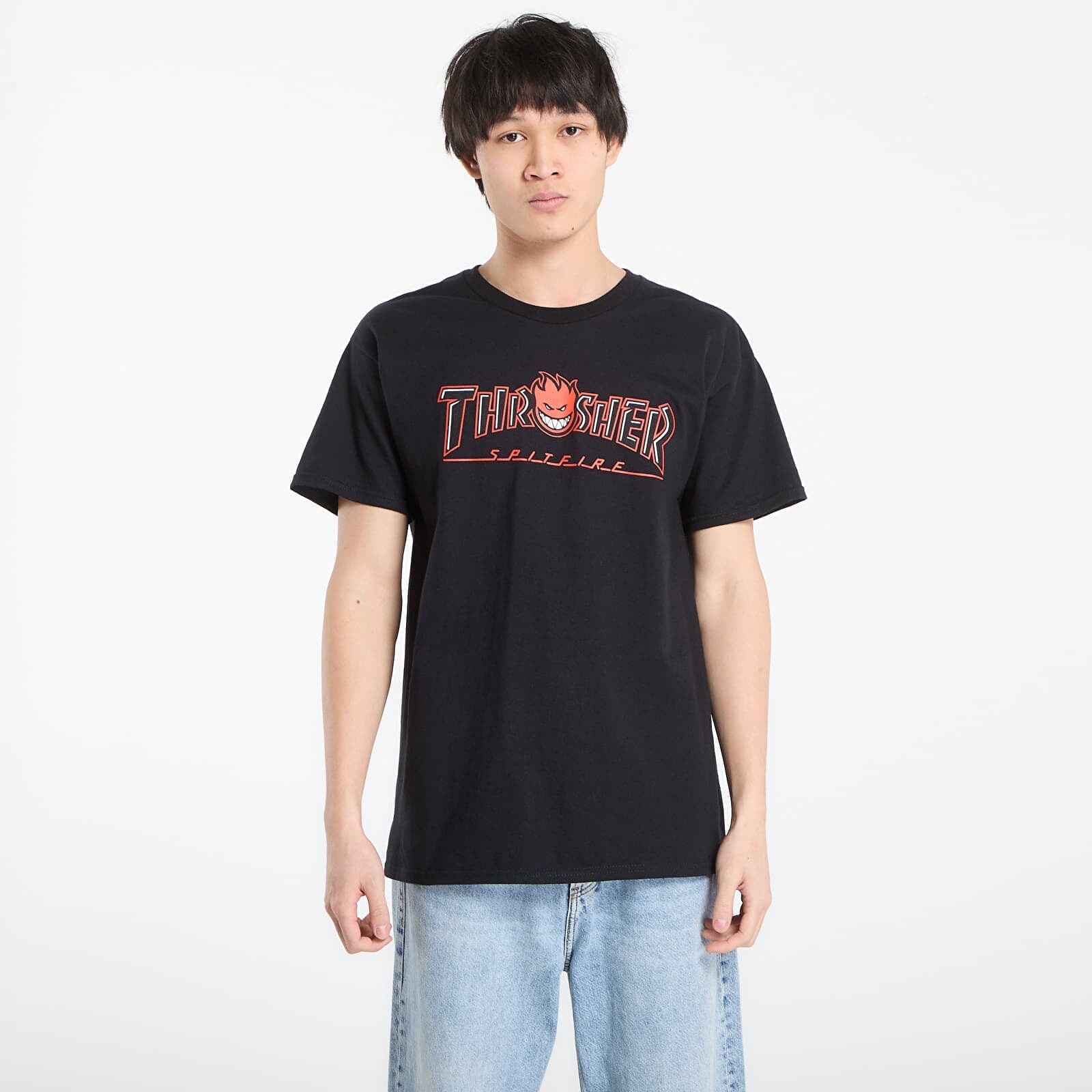 Tričko Thrasher x Spitfire Big Head Outline T-Shirt Black L