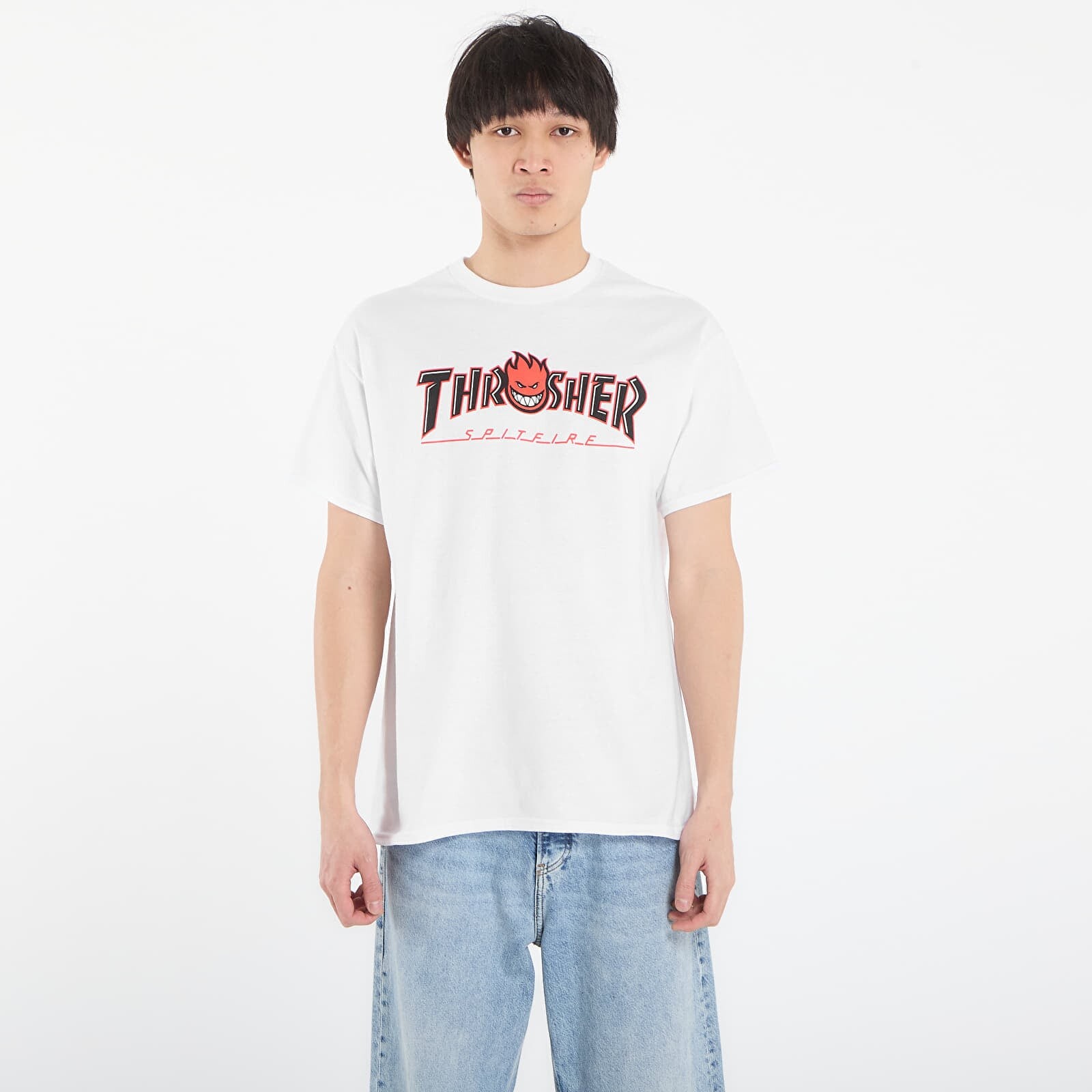 Tričko Thrasher x Spitfire Big Head Outline T-Shirt White M