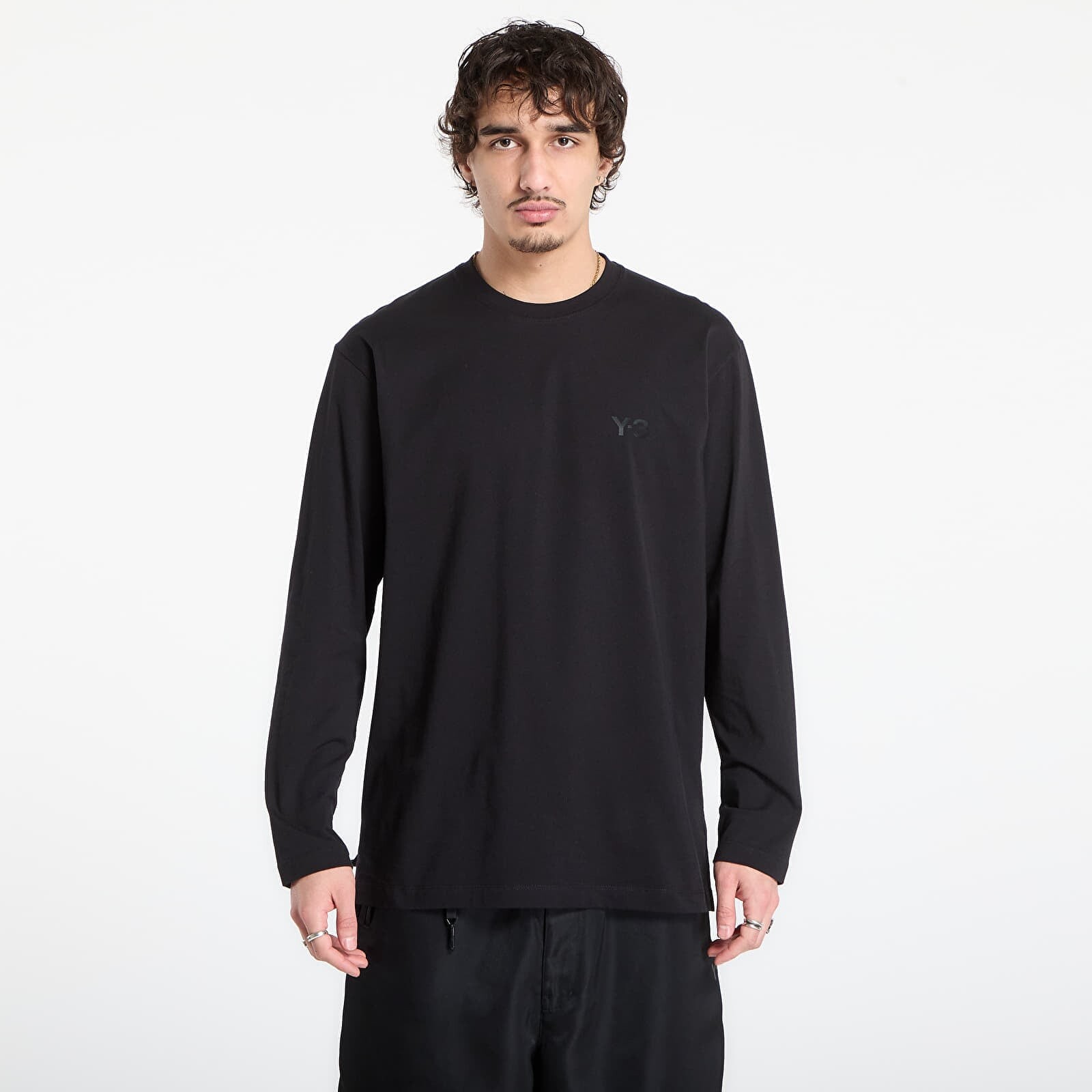 Tričko Y-3 Logo Long Sleeve Long-Sleeve Top Black/ Black XL